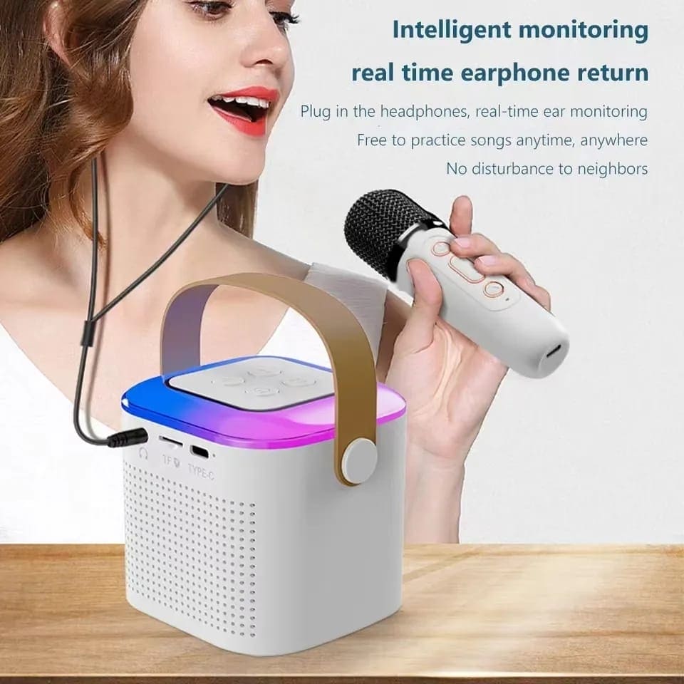 Mini Mic Subwoofer, Mic Karaoke Machine For Adult And Kids, Wireless Microphone Music Player, Home Family Singing Speaker, Multifunctional wireless speakers with Mic, Portable Speakers With RGB Light And Wireless Microphone Mini Mic Subwoofer, Mic Karaoke Machine For Adult And Kids, Wireless Microphone Music Player, Home Family Singing Speaker, Multifunctional wireless speakers with Mic, Portable Speakers With RGB Light And Wireless Microphone